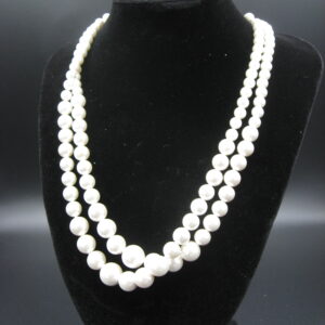 Double Strand White Pearl Necklace