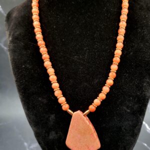 Coral necklace with copper spacers