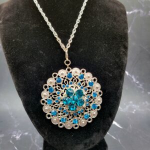 Blue and silver pendant