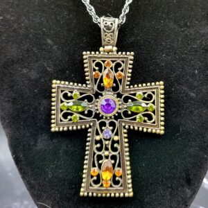 Large cross with crystals