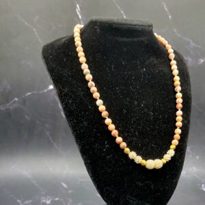 Red web marble necklace