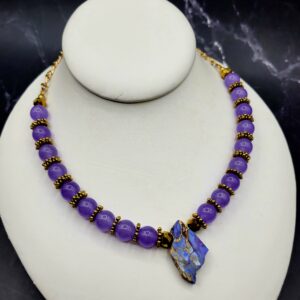 Purple and gold necklace
