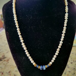 Pearl and Lapis Necklace